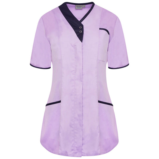 Asymmetrical Ladies Tunic - Lilac/Navy Trim - 14