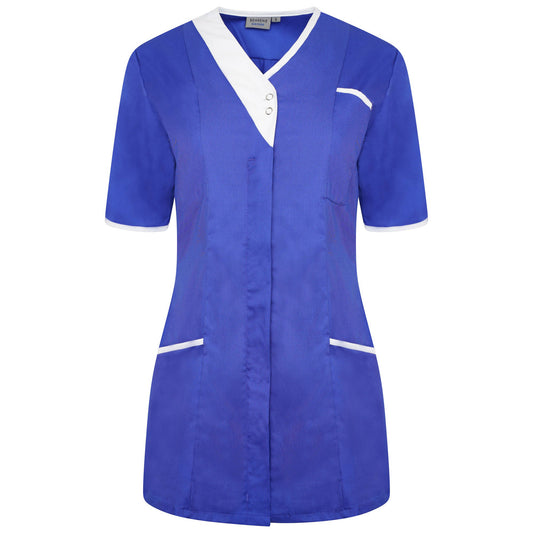 Asymmetrical Ladies Tunic - Royal/White Trim - 16