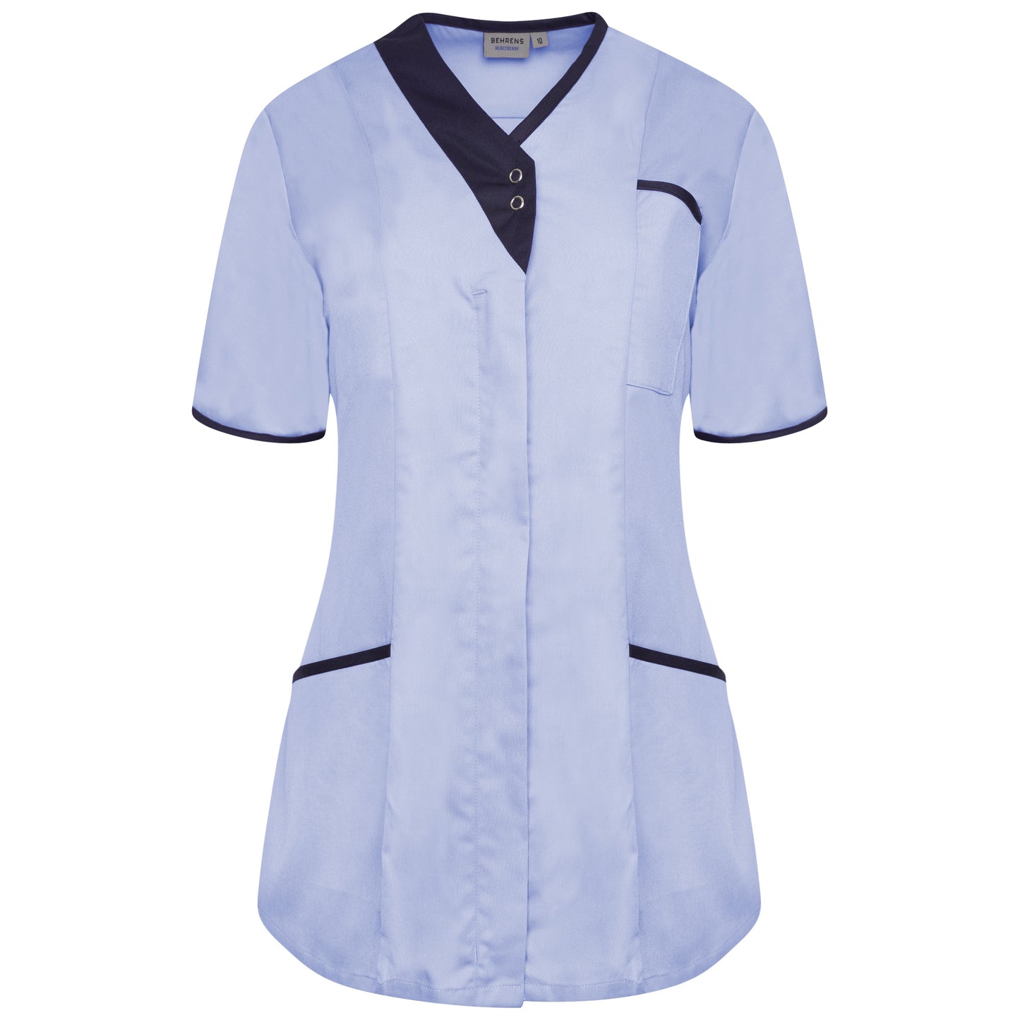 Asymmetrical Ladies Tunic - Sky/Navy Trim - 14