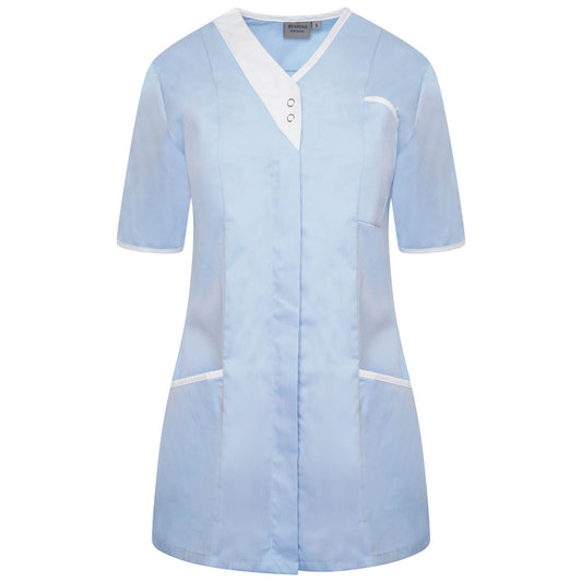 Asymmetrical Ladies Tunic - Sky/White Trim - 12