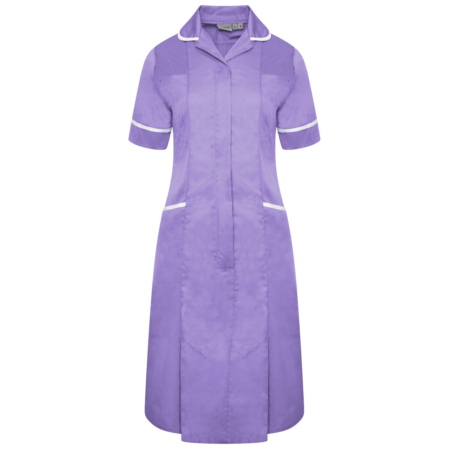 Ladies Dress with Round Collar - Lilac/White Trim - 10 - Short