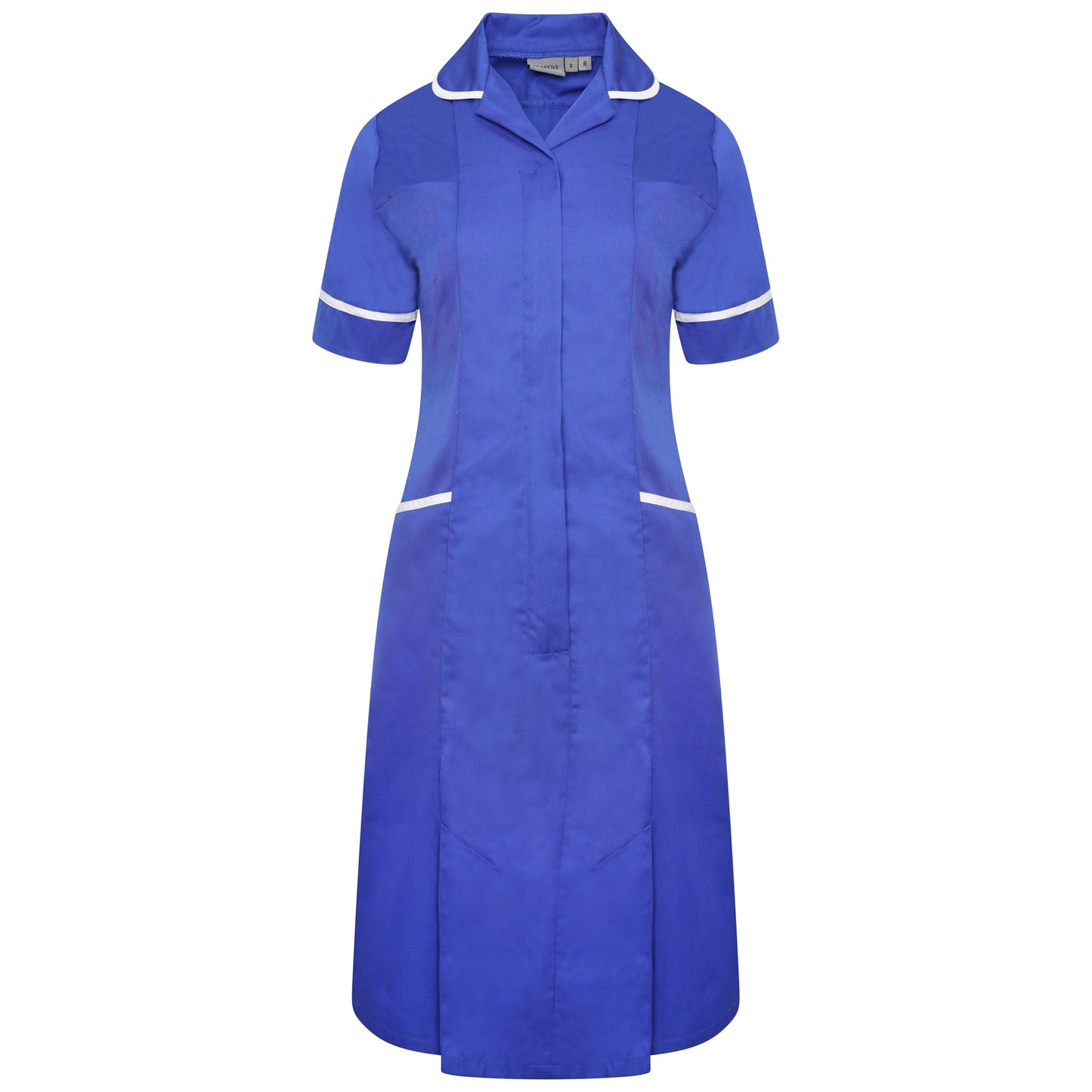 Ladies Dress with Round Collar - Royal/White Trim - 8 - Regular