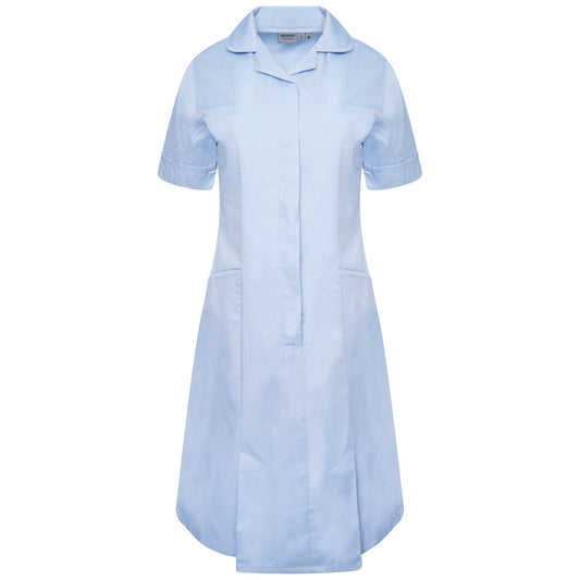 Ladies Dress with Round Collar - Sky/Sky Trim - 28 - Tall