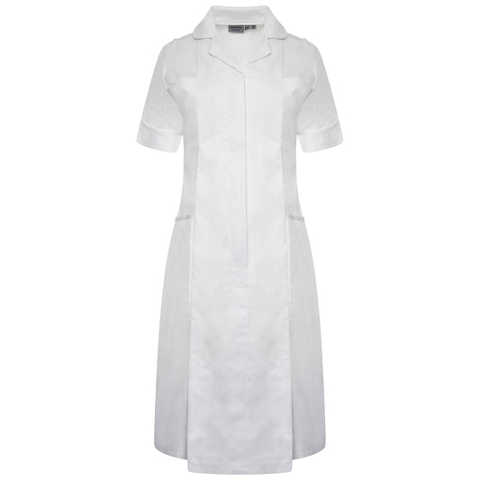 Ladies Dress with Epaulette Loops - White - 6 - Short