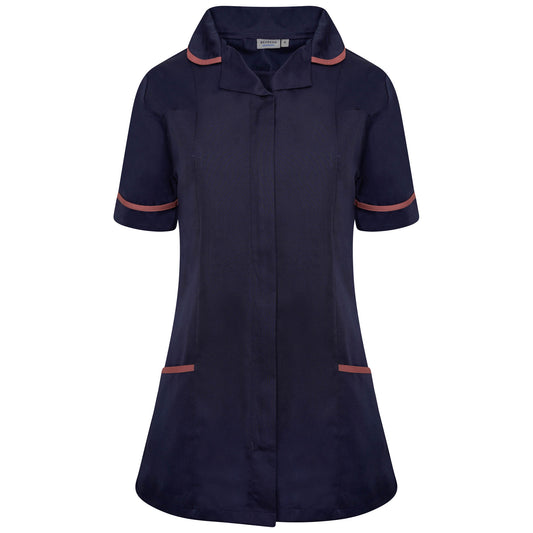 Ladies Tunic with Round Collar - Navy/Red Trim - 8