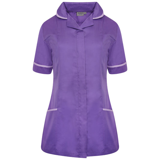 Ladies Tunic with Round Collar - Purple/Lilac Trim - 28