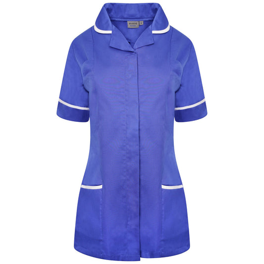 Ladies Tunic with Round Collar - Royal/White Trim - 16