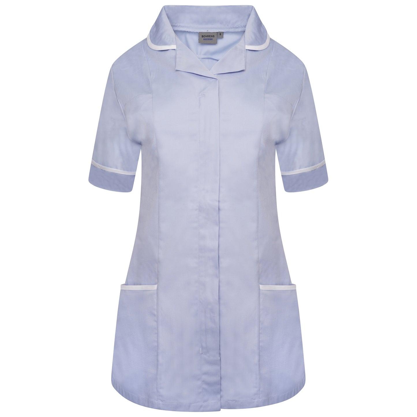 Ladies Tunic with Round Collar - Sky/White Trim - 22