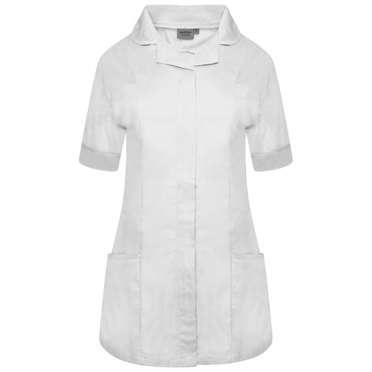 Ladies Tunic with Round Collar - White/White Trim - 24