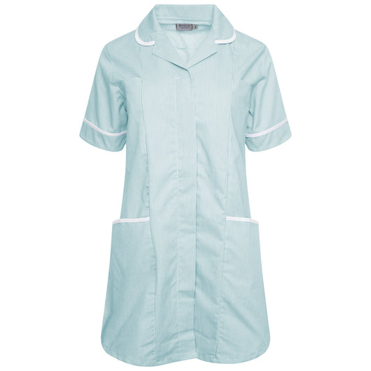 Ladies Materity Tunic - Green/White Stripe/White Trim - 6