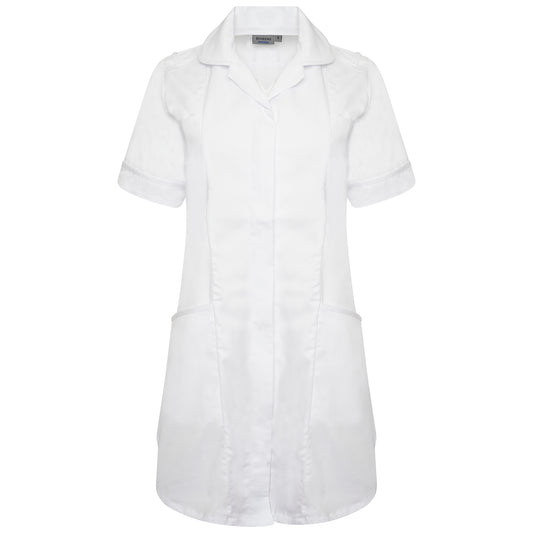 Ladies Materity Tunic with Epaulette Loops - White - 26
