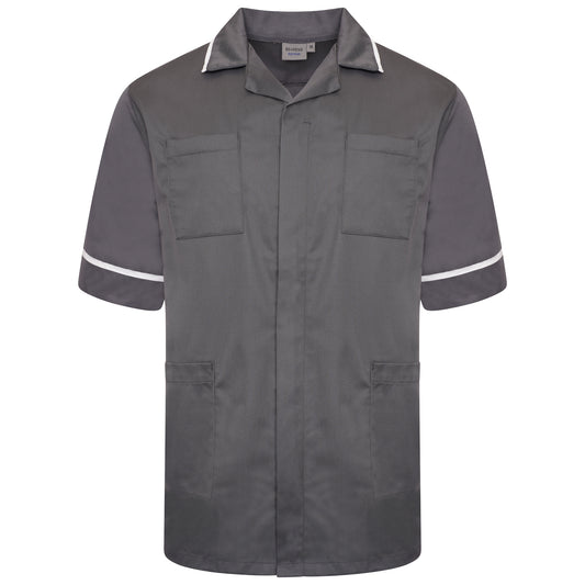 Male Tunic - Storm Grey/White Trim - 44