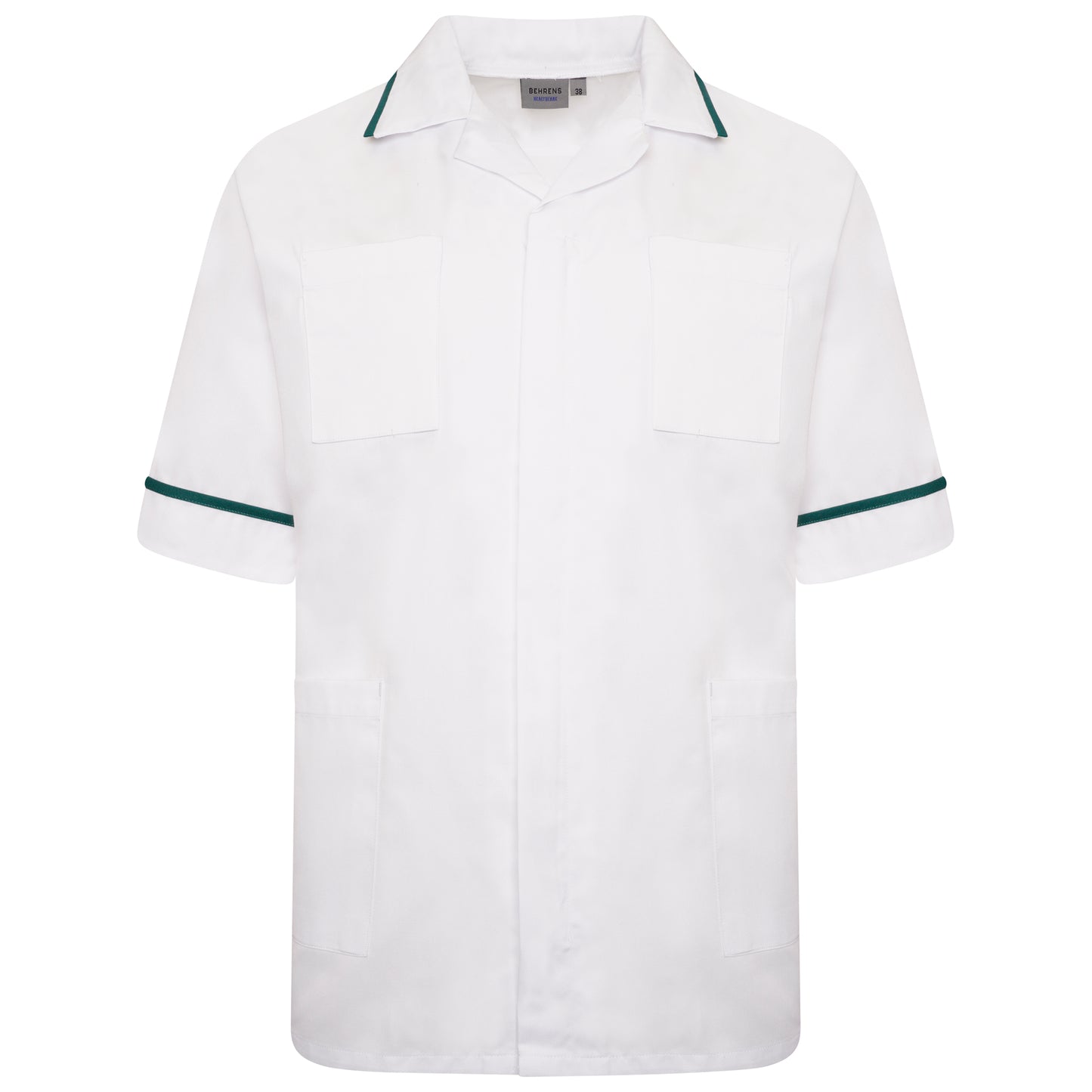 Male Tunic - White/Bottle Green Trim - 40