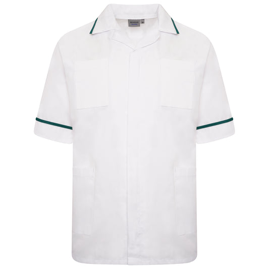 Male Tunic - White/Bottle Green Trim - 40
