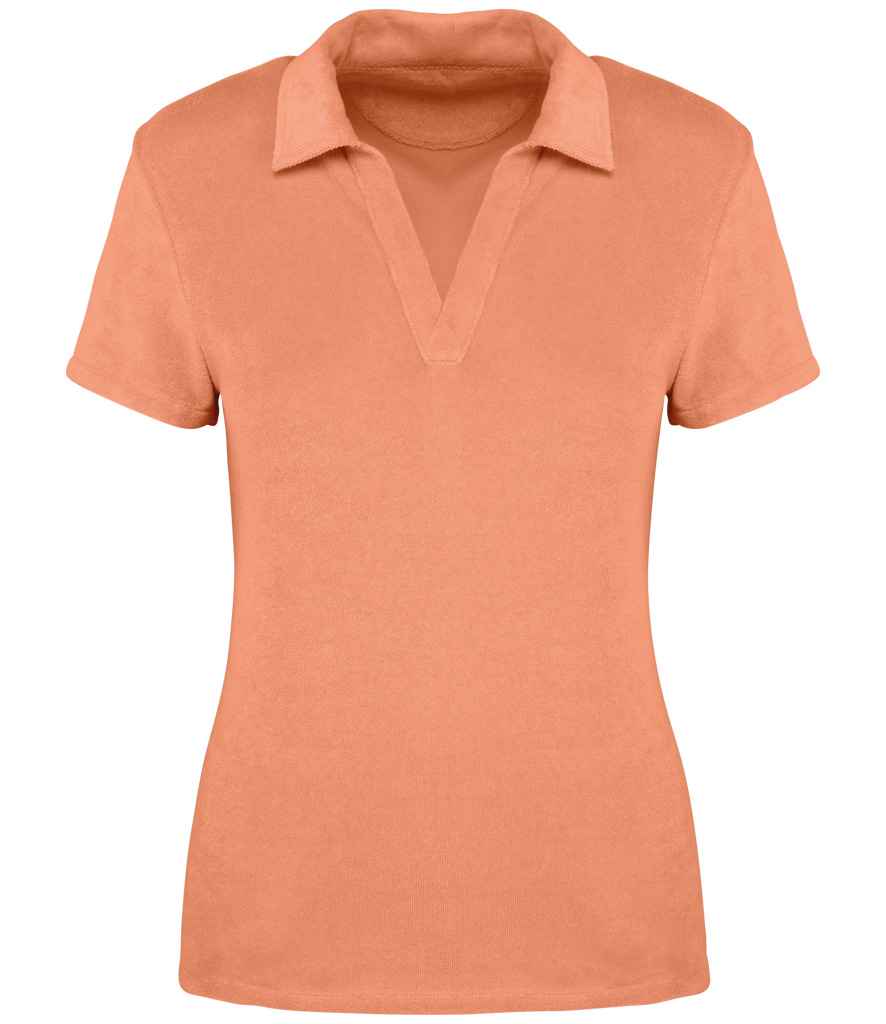 Native Spirit Ladies Terry Towel Polo Shirt | Apricot