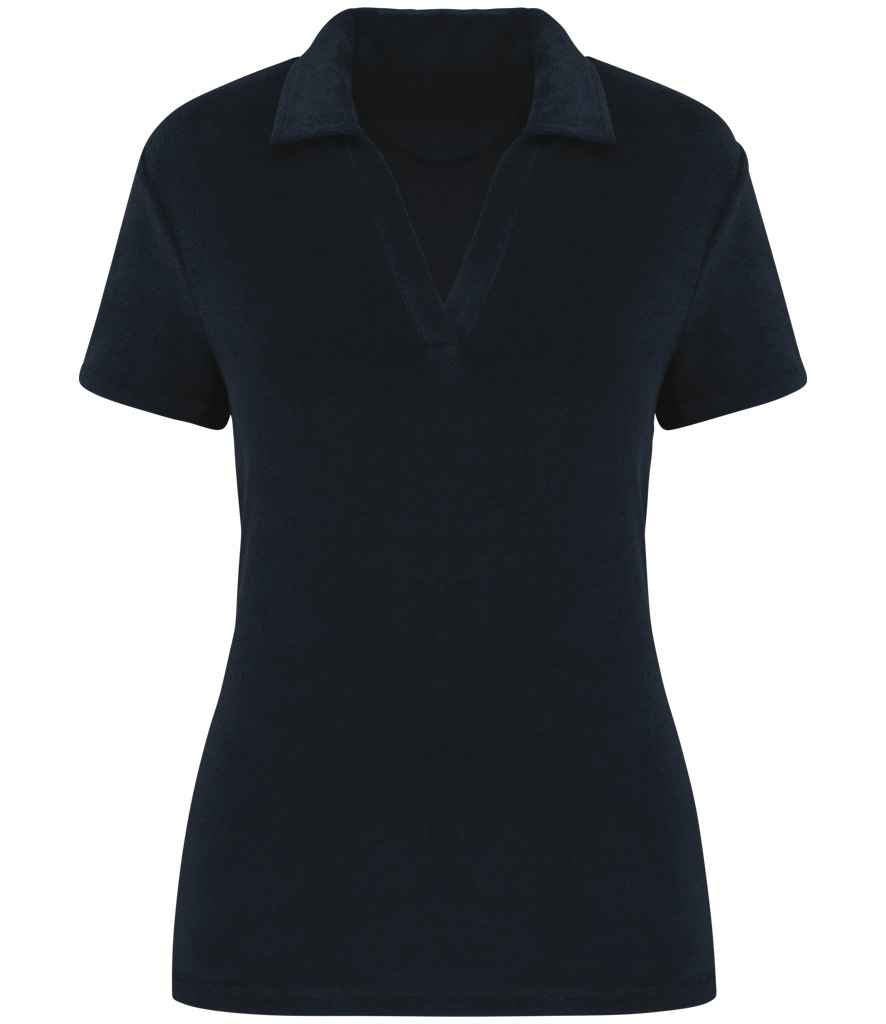 Native Spirit Ladies Terry Towel Polo Shirt | Navy