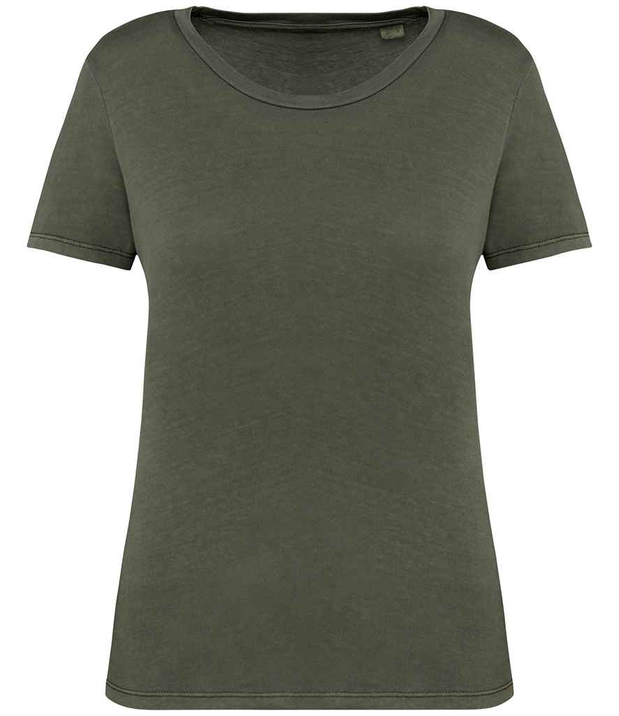 Native Spirit Ladies Faded T-Shirt | Washed Organic Khaki