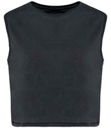 Native Spirit Ladies Cropped Tank Top | Washed Coal Grey thumbnail 1