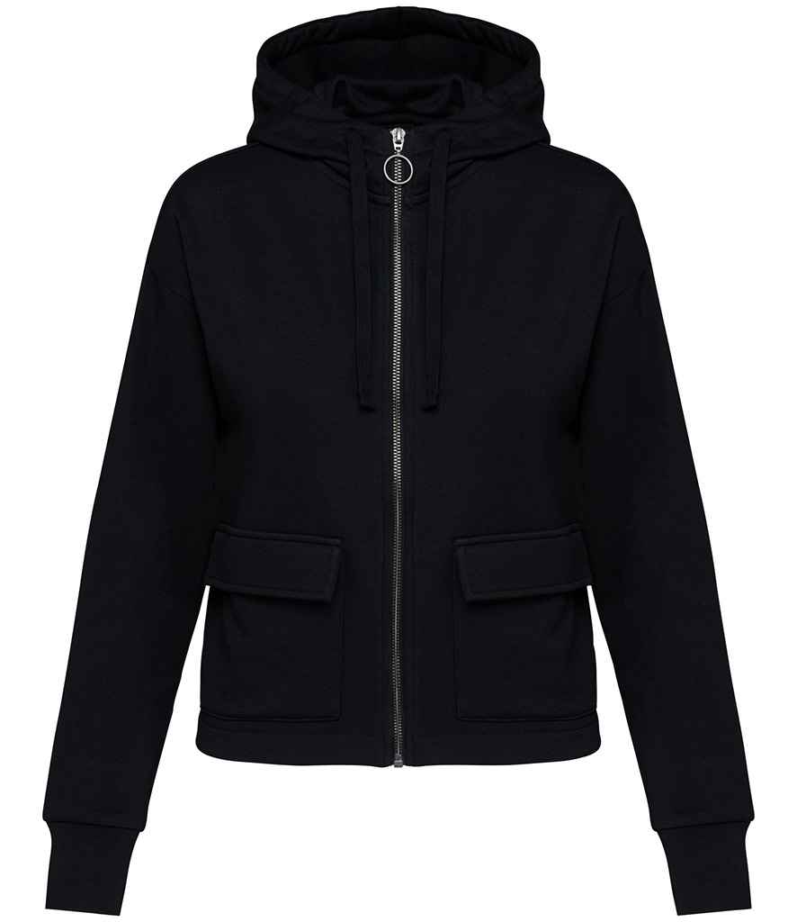 Native Spirit Ladies Full Zip Hooded Sweatshirt | Black