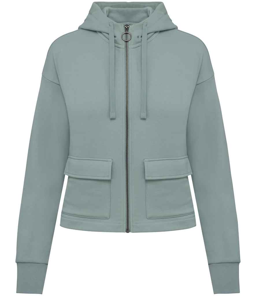 Native Spirit Ladies Full Zip Hooded Sweatshirt | Jade Green