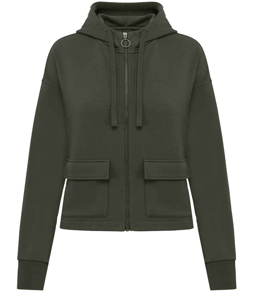 Native Spirit Ladies Full Zip Hooded Sweatshirt | Organic Khaki