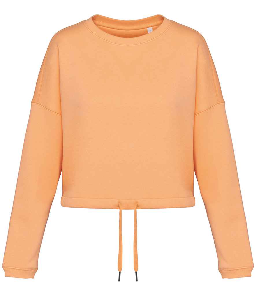Native Spirit Ladies Oversized Cropped Sweatshirt | Apricot