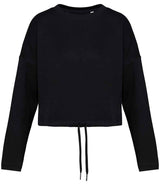 Native Spirit Ladies Oversized Cropped Sweatshirt | Black thumbnail 1