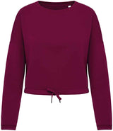 Native Spirit Ladies Oversized Cropped Sweatshirt | Cherry Purple thumbnail 1