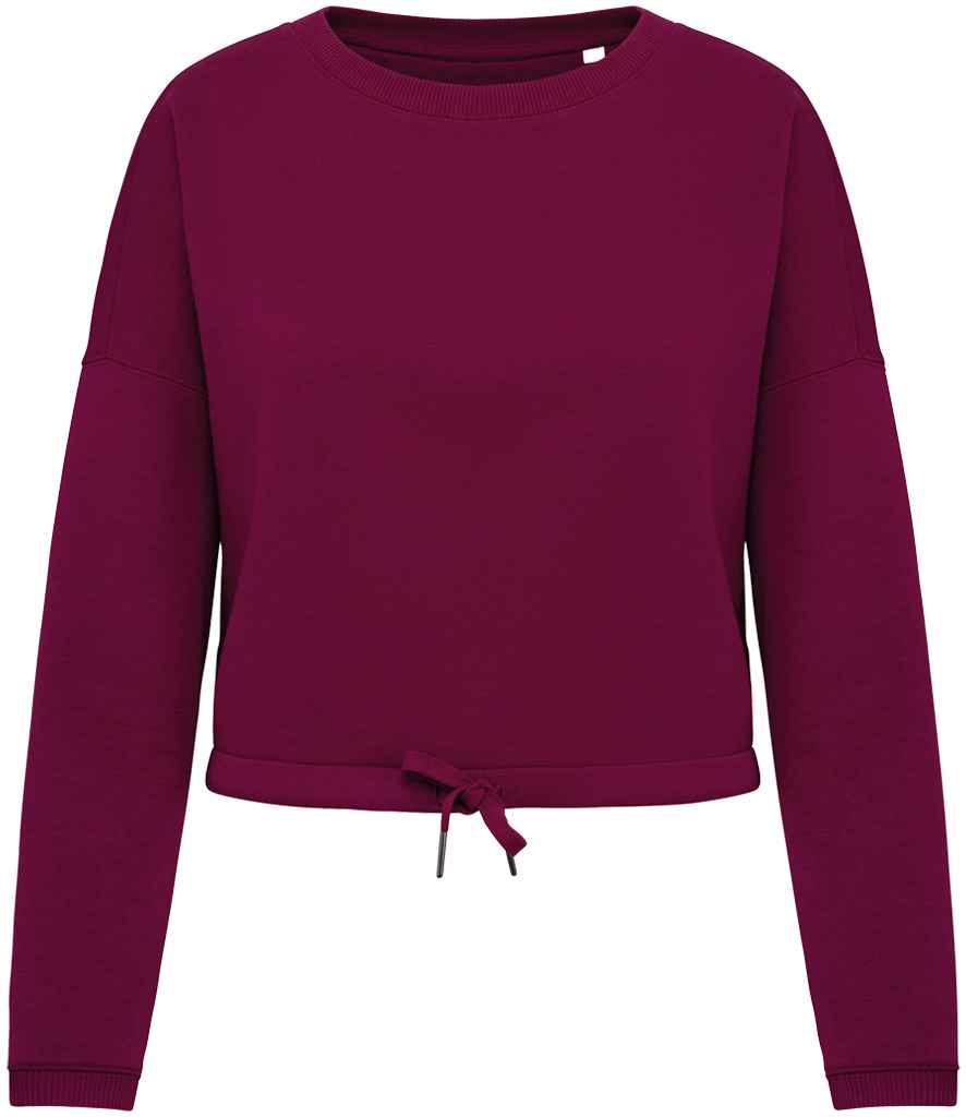 Native Spirit Ladies Oversized Cropped Sweatshirt | Cherry Purple