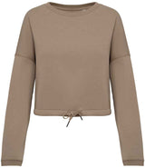 Native Spirit Ladies Oversized Cropped Sweatshirt | Wet Sand thumbnail 1