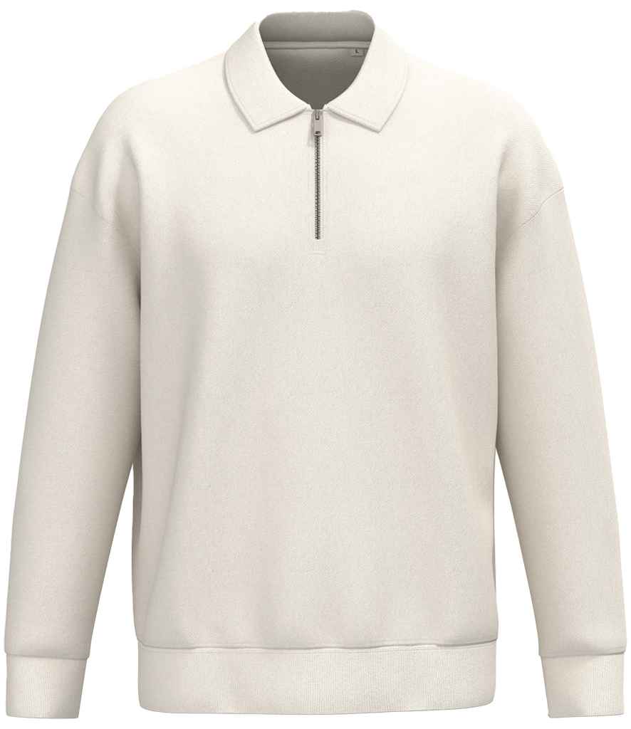 Native Spirit Unisex 1/4 Zip Sweatshirt with Polo Collar | Ivory