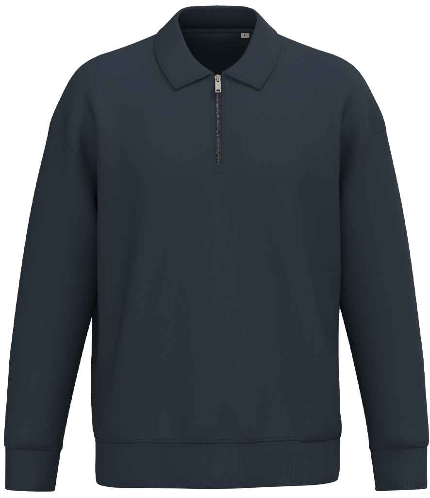 Native Spirit Unisex 1/4 Zip Sweatshirt with Polo Collar | Navy