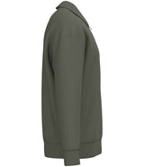Native Spirit Unisex 1/4 Zip Sweatshirt with Polo Collar | Organic Khaki thumbnail 3