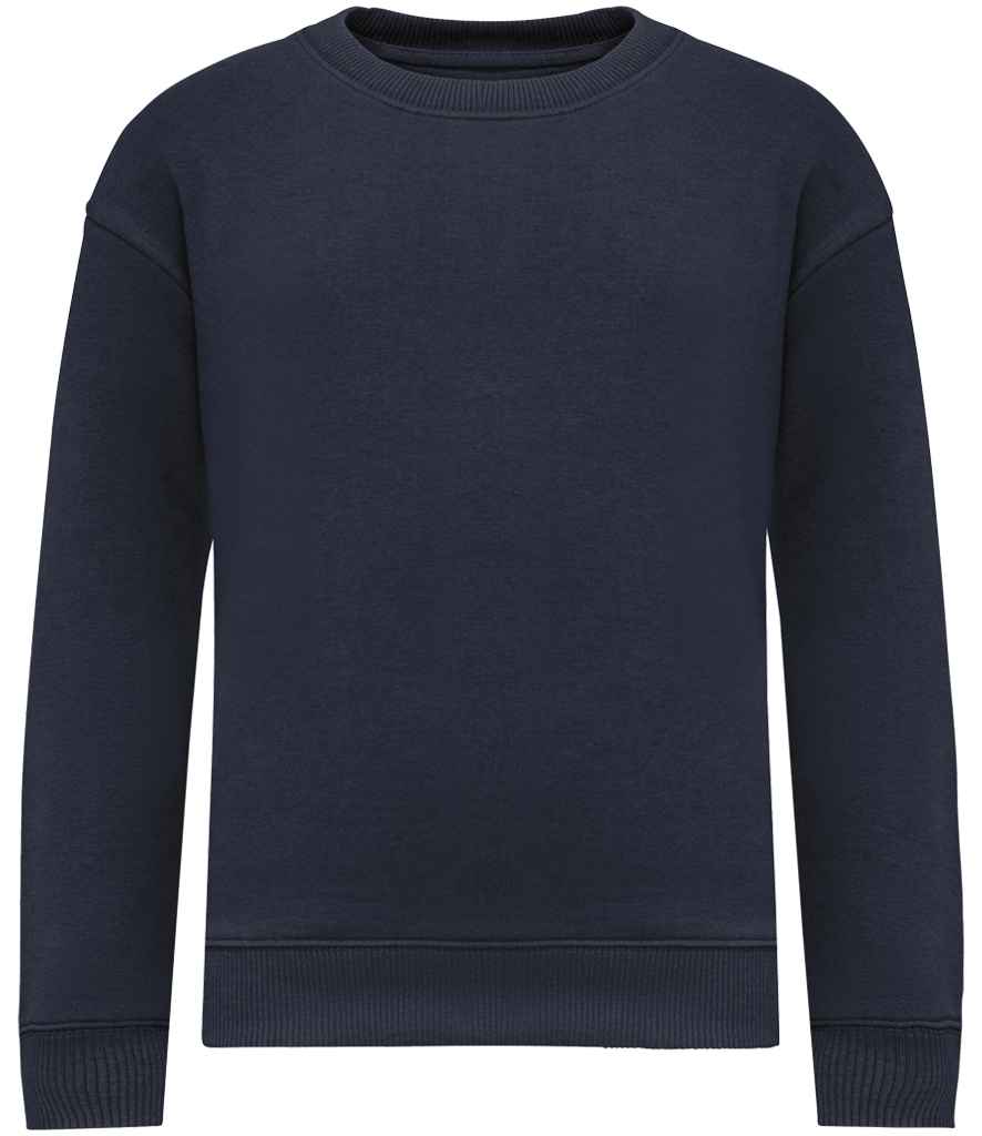 Native Spirit Kids Oversized Round Neck Sweatshirt | Navy