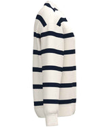Native Spirit Unisex Striped Crew Neck Sweatshirt | Ivory/Navy Stripes thumbnail 3