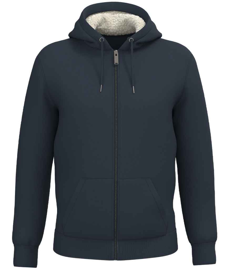 Native Spirit Unisex Sherpa lined Full Zip Sweatshirt | Navy