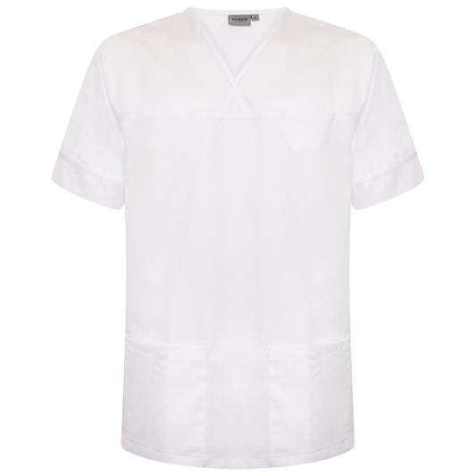 Plain Smart Scrub Top - White - L