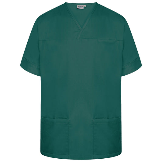 Plain Smart Scrub Top - Bottle Green - S