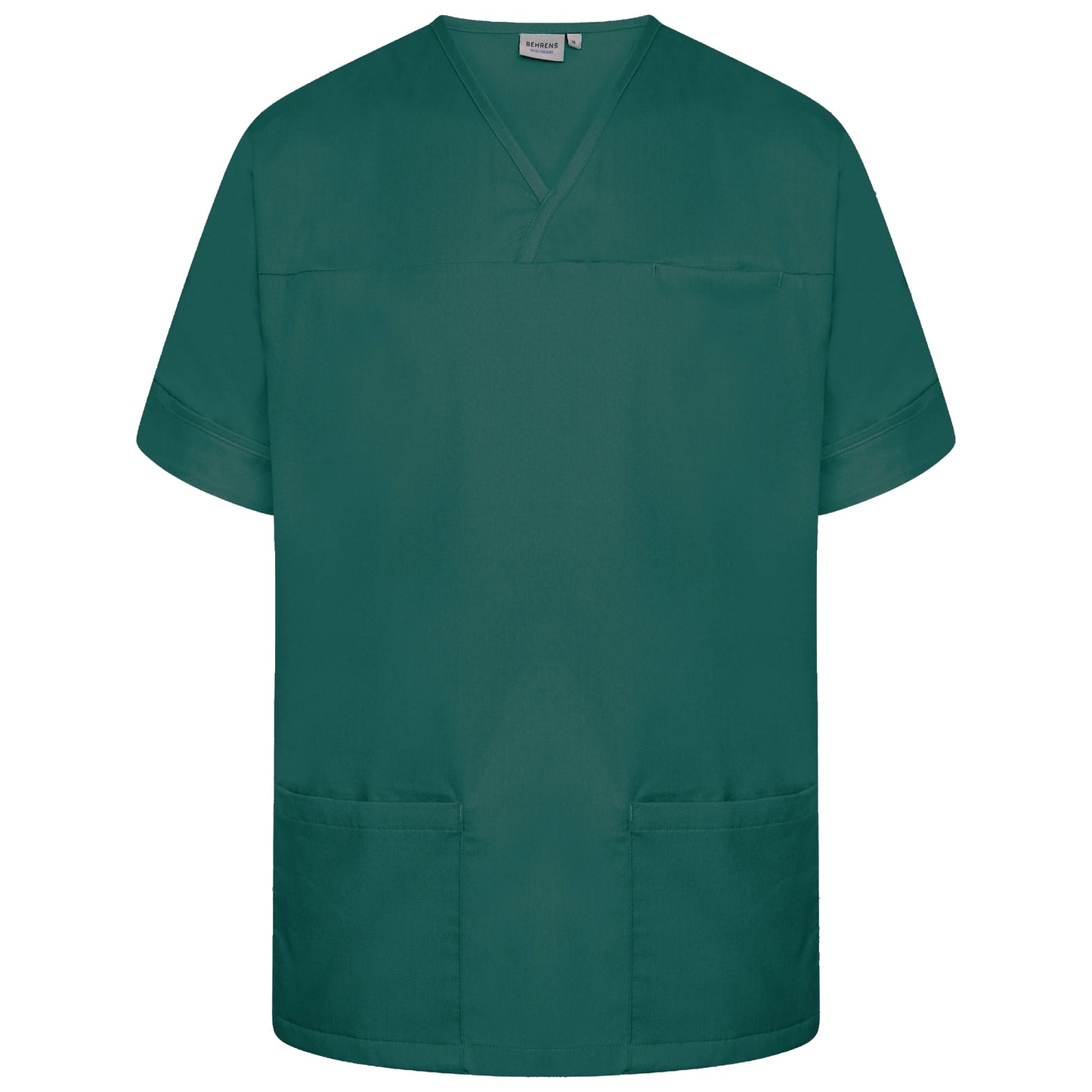 Plain Smart Scrub Top - Bottle Green - L