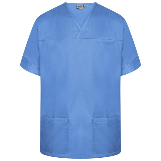 Plain Smart Scrub Top - Hospital Blue - S