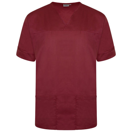 Plain Smart Scrub Top - Maroon - L