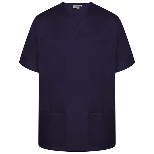 Plain Smart Scrub Top - Navy - L