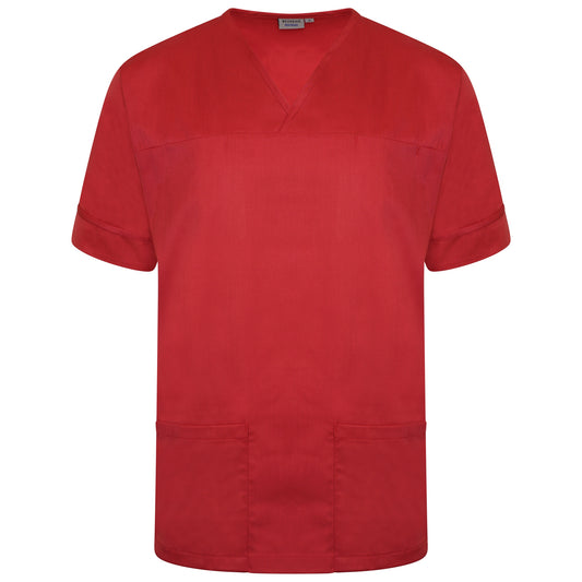 Plain Smart Scrub Top - Red - S