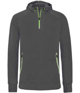 Proact Zip Neck Hooded Sweatshirt | Dark Grey thumbnail 1