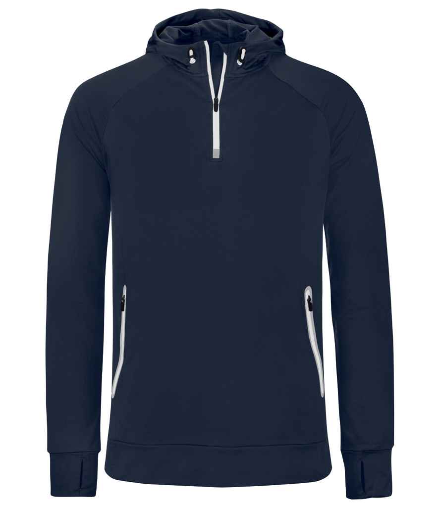 Proact Zip Neck Hooded Sweatshirt | Navy