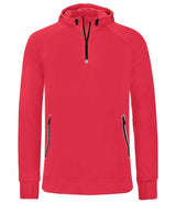 Proact Zip Neck Hooded Sweatshirt | Red thumbnail 1