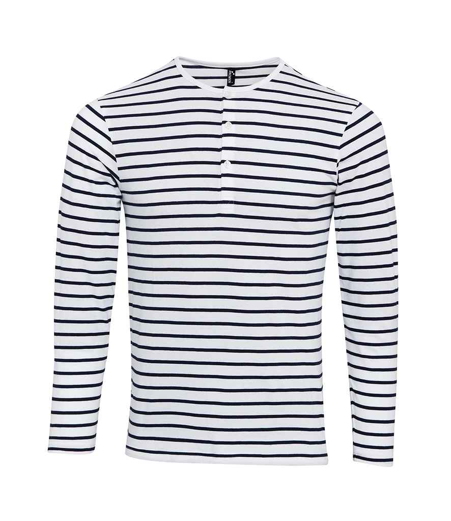 Premier Long John Roll Sleeve T-Shirt | White/Navy