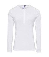 Premier Ladies Long John Roll Sleeve T-Shirt | White thumbnail 2
