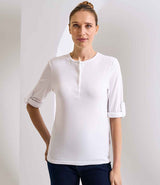Premier Ladies Long John Roll Sleeve T-Shirt | White thumbnail 1