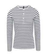 Premier Ladies Long John Roll Sleeve T-Shirt | White/Navy thumbnail 1